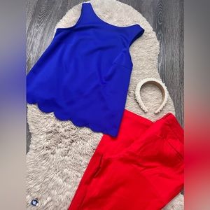 ZAFUL Scalloped Blue Sleeveless Top Size Medium